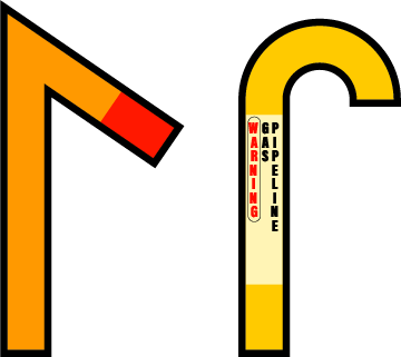 Drawing of a gas line marker