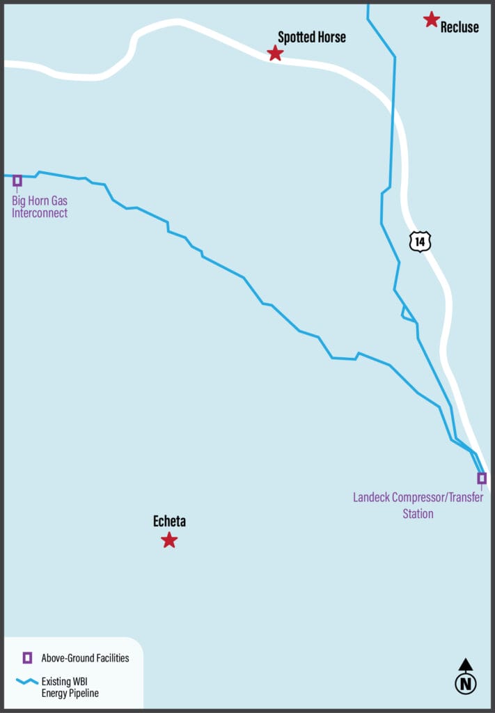 Map showing Grasslands project territory and infrastructure