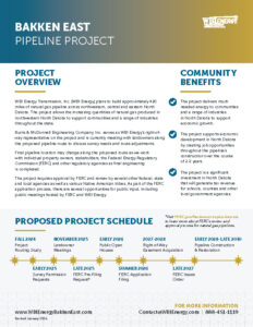 WBI Energy Bakken East Pipeline Project Fact Sheet page 1