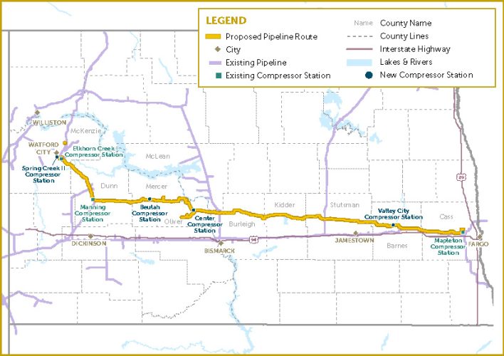 Bakken East Pipeline Project Proposed Route October 2026