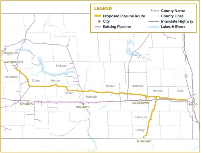 WBI Energy Bakken East Proposed Route